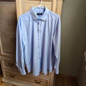 Michael Strahan Collection Light Blue Men's Dress Shirt Size XL, 17-17.5, 34-35